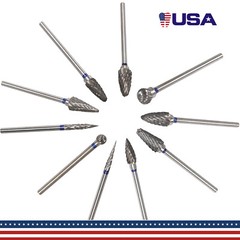10PC Tungsten Carbide Dental Cutter Kit Acrylic Burs Lab Tooth Drill Tool 2.35mm