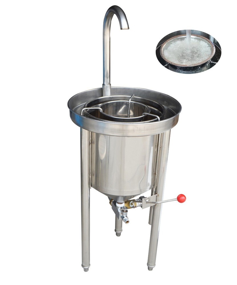 Commercial Rice Washer 44lbs/20kg Hydraulic Pressure Stainless Steel for Kitchen