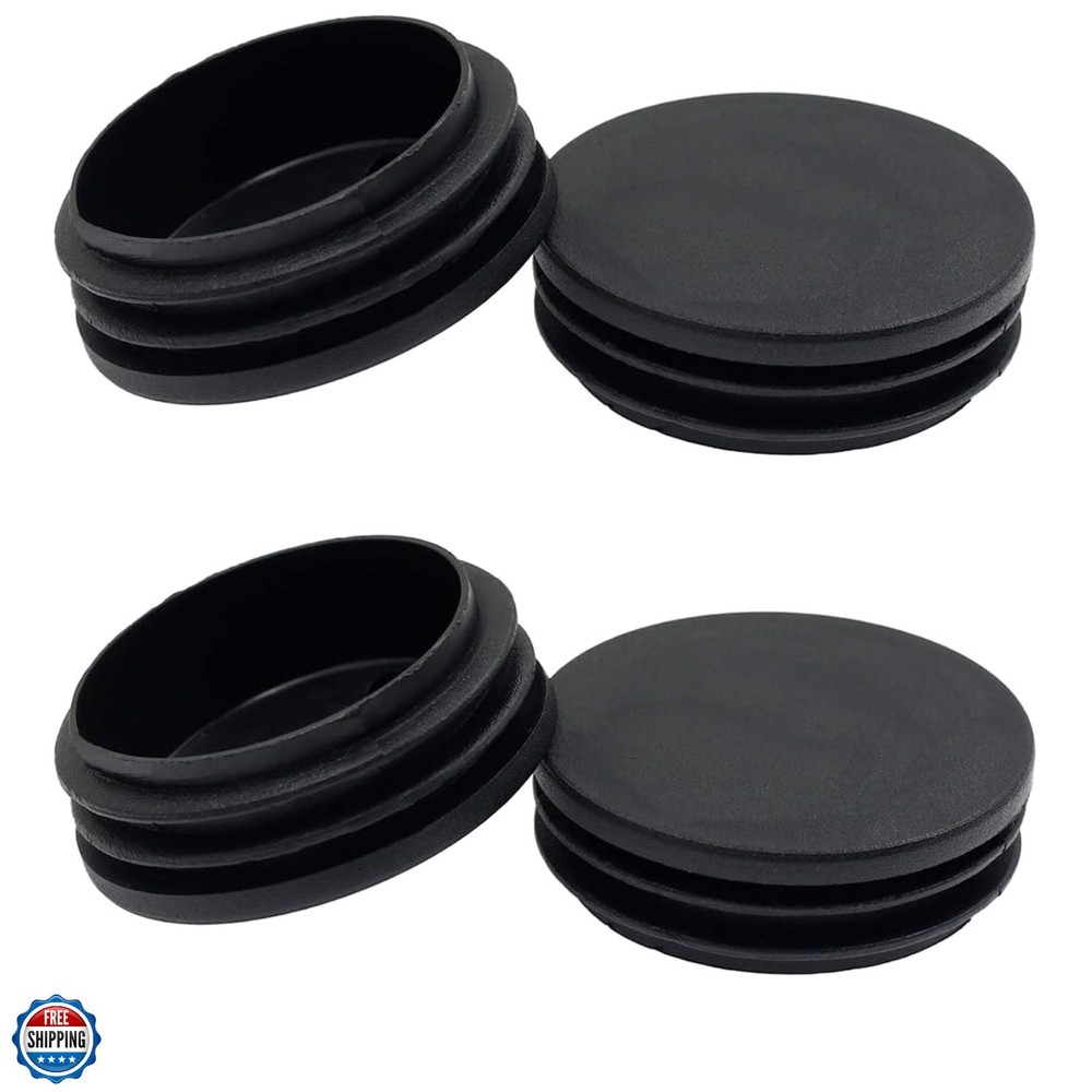 4PCS 50mm 2 Inch Round Plastic Plug, Round Black Plastic End Cap, Pipe Tubing…