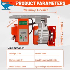 550W 750W 110V AC Industrial Sewing Machine Servo Motor 1HP 3/4HP 200-6500RPM