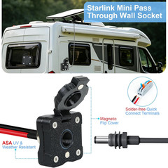 RV Waterproof Cable Pass through Panel Mount for Starlink Mini, ASA DC 5.5X2.1Mm