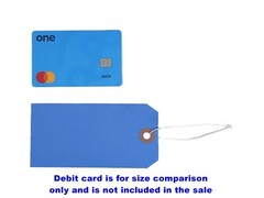 100 – 4 3/4″ x 2 3/8″ Blue Inventory Tags Strung with ELASTIC Stretchable String