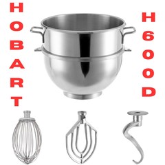Fits Hobart H600 P660 60 Qt Mixer Mixing Bowl Dough Hook Wire Whip Flat Beater