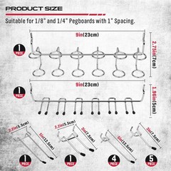 Ultimate 121-Piece Pegboard Hooks Set, Accessories with Metal Black