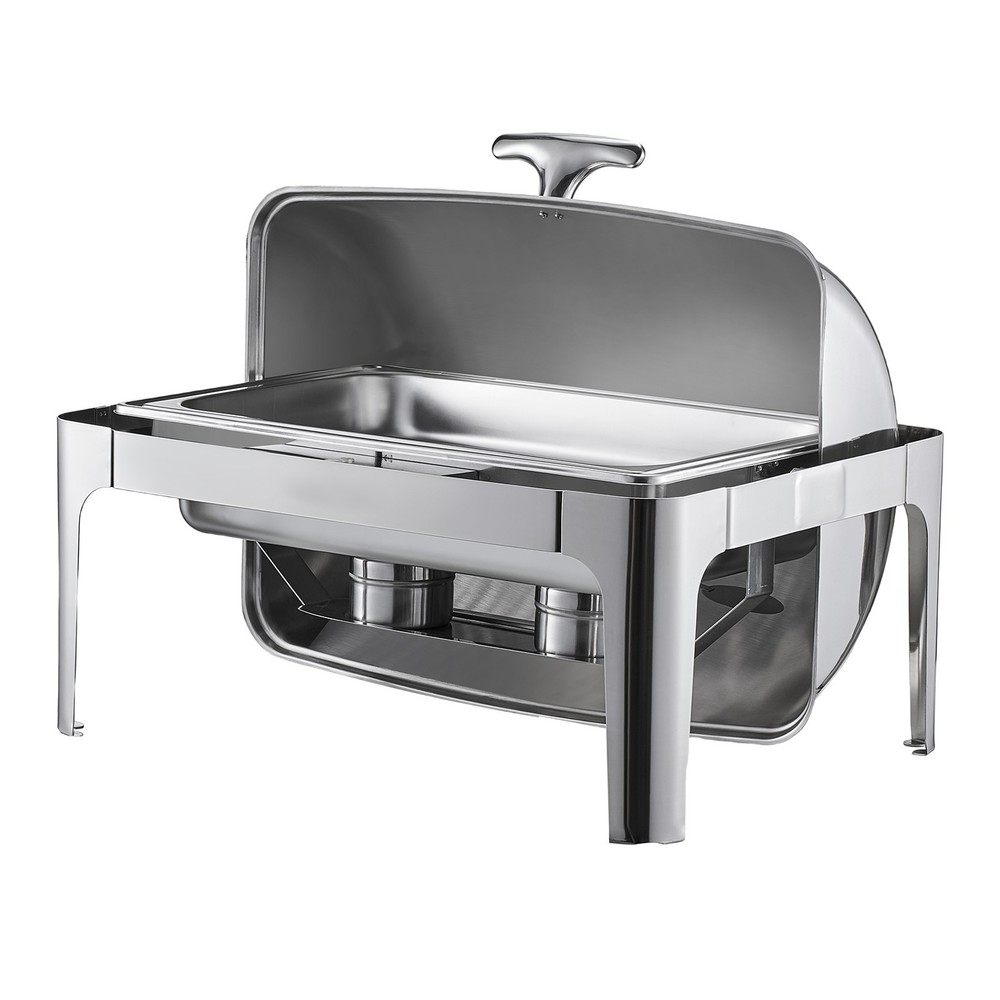 Uimoso 15Qt Roll Top Chafing Dish Set Full-Size Pan Stainless Steel w/ Clip