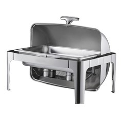 Uimoso 15Qt Roll Top Chafing Dish Set Full-Size Pan Stainless Steel w/ Clip