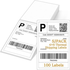 100-2000 4″x6″ Fanfold Direct Thermal Shipping Labels for Zebra Rollo Printers