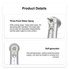 LED Dental E-generator High Speed Handpiece Push Button 2/4Hole Tip 3Water Spray