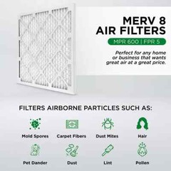 16x24x2 MERV 8 Pleated AC Furnace Air Filters. 4 Pack