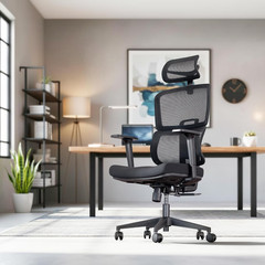 VIVO Ergonomic Mesh Office Chair with Lumbar Support, Adjustable Height, Black