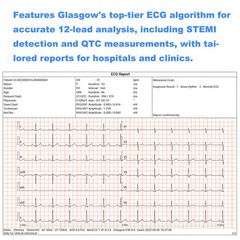 NEW 6/12-lead Electrocardiograph ECG EKG Machine + Glasgow ECG Interpretation