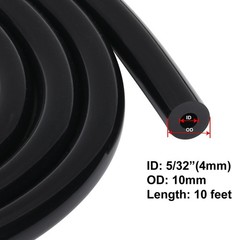 5/32″ 4mm ID Silicone Vacuum Hose Line Tubing 20FT 130 PSI 5/32″ ID 20FT Black