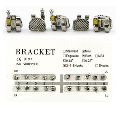US Dental Orthodontic MIM Metal Brackets Mini Roth MBT 018 022 Slot 3 4 5 Hooks
