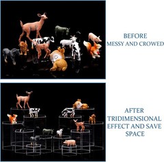 Hexagonal Acrylic Display Risers 6Pc Clear Stand Set for Jewelry Figures
