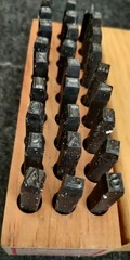 UNUSED Young Bros. Stamp Works 3/16 inch Steel Set 27 Letter Characters MADE USA