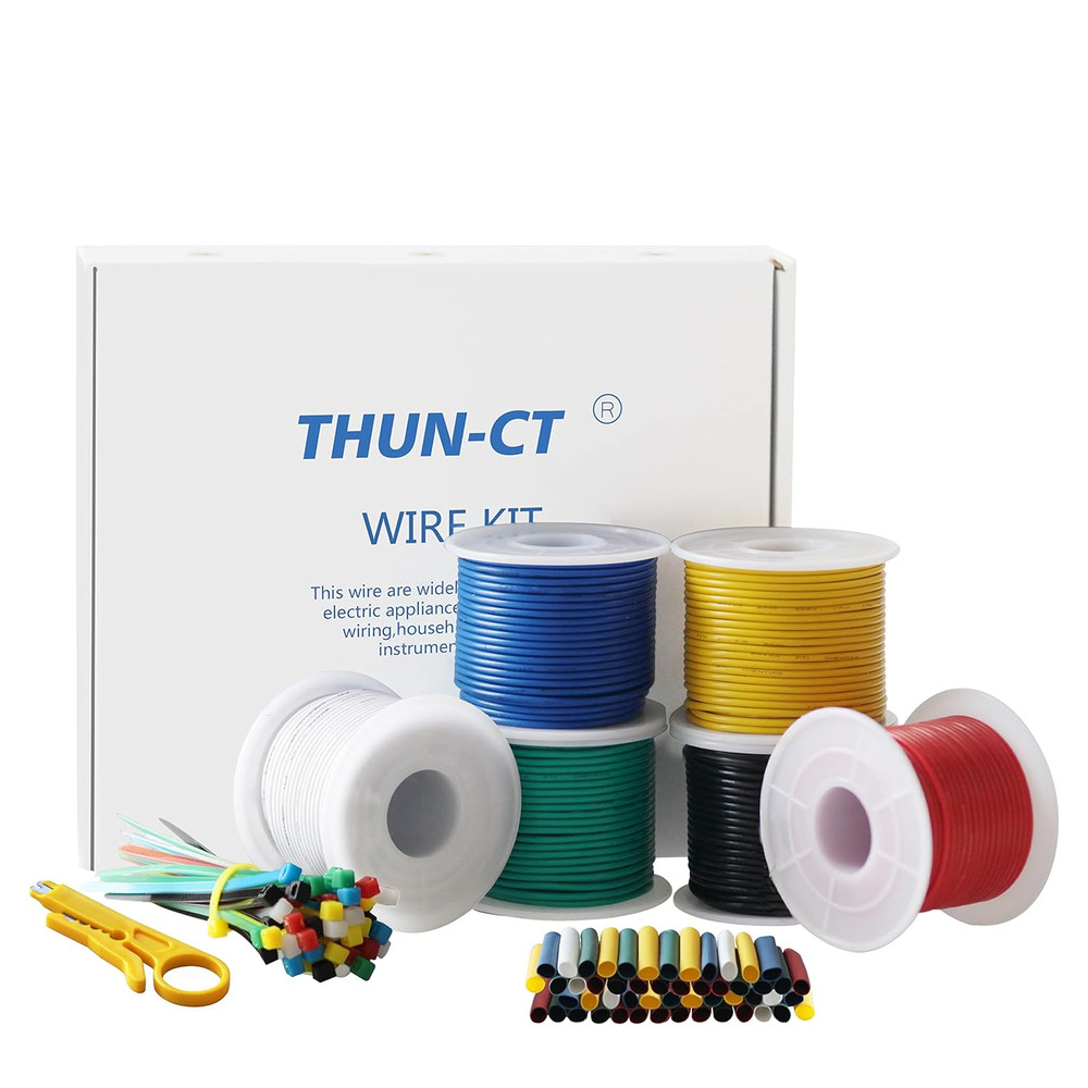 18 AWG Silicone Electrical Wire, Electrical Wire Kit 6 Colors (17Ft Each),Tinned