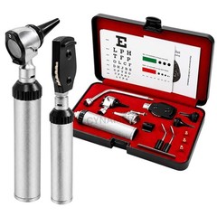 NEW ENT Opthalmoscope Ophthalmoscope Otoscope Nasal Diagnostic Set Kit + 3 BULB