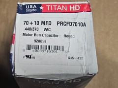 TITAN HD Motor Dual Run Capacitor: Round, 440/370V AC, 70/10 mfd, 4 13/32