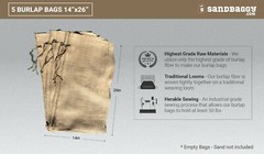 5 14×26 Burlap Bags, Burlap Sacks, Sandbags, Gunny Sack, Potato Sacks, Sack