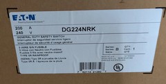 NEW Eaton Saferty Switch DG224NRK 200A 240V NEMA 3R Fusible