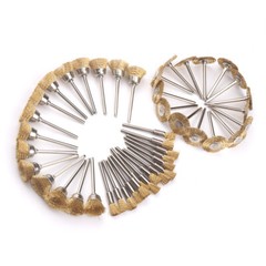 45PC Brass Wire Brush Set for Rust Removal and Polishing Compatible with Rotary