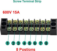 Terminal Block and Strip – 12Pcs 8 Positions Dual Row 600V 15A Screw Terminal