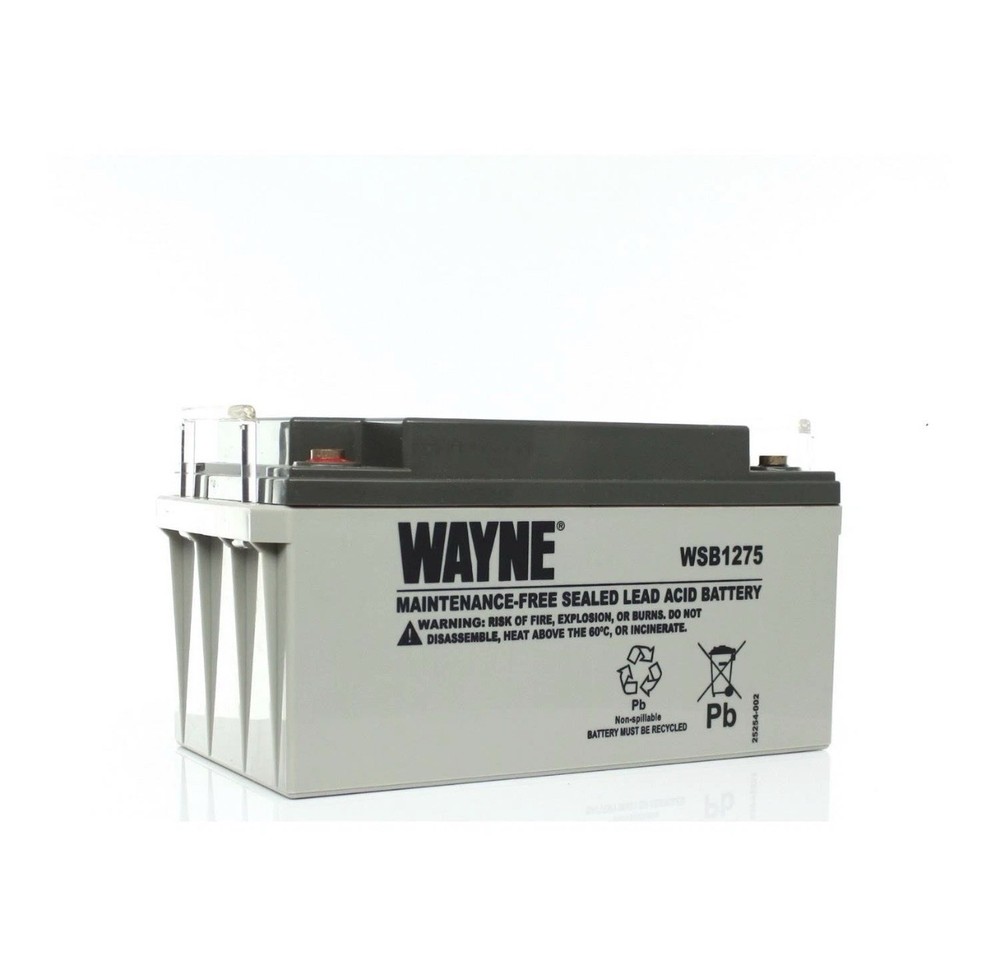 Wayne Sump Pump 12 Volt 75 Amp Hour Maintenance Free Battery WSB1275