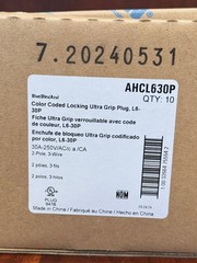 10pk – Eaton AHCL630P 30A 250V Blue Twist Lock Plug L6-30P Ultra Grip Industrial
