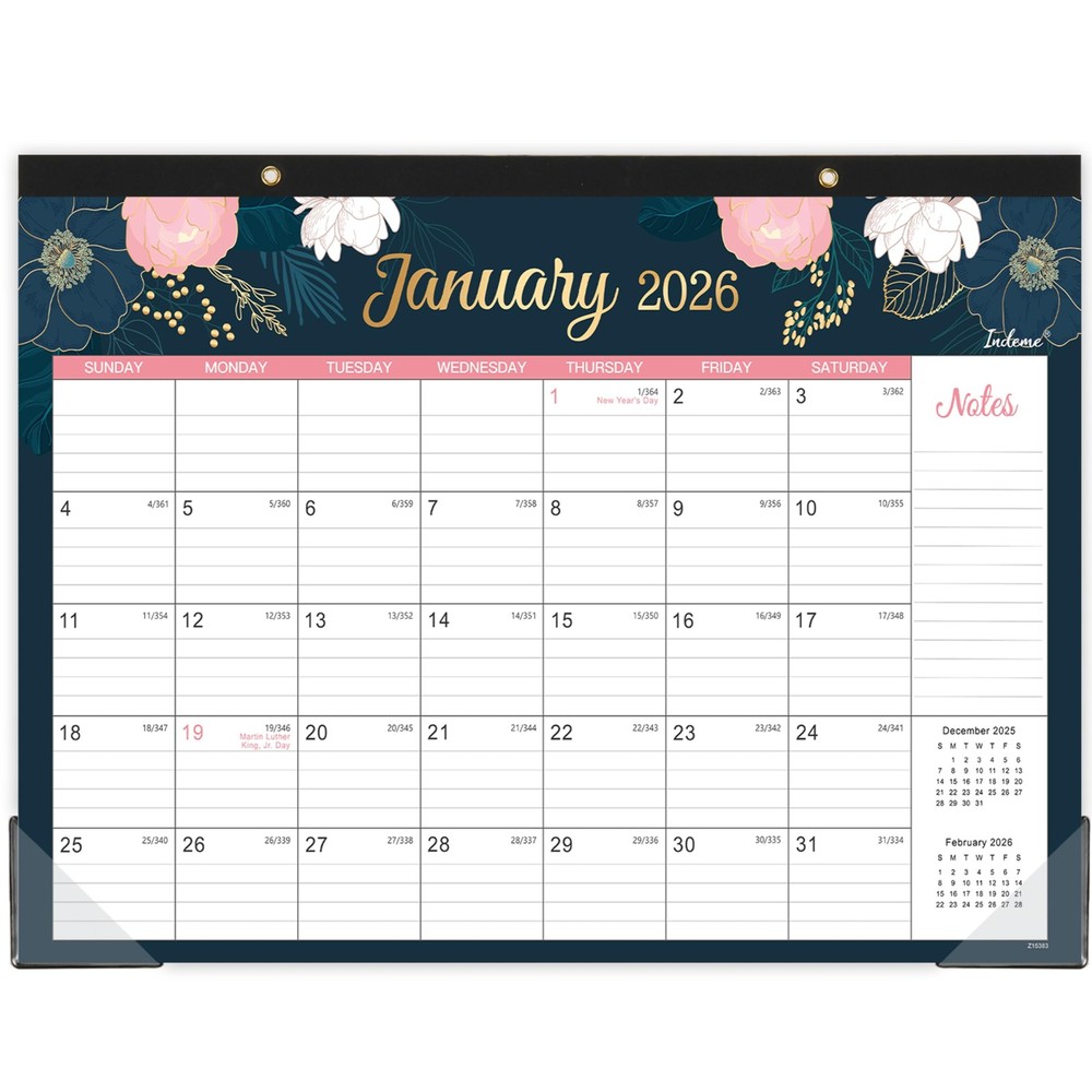 2026 Desk Wall Calendar Jan Dec 12 Months 15×12 Inch Planner Corner Protectors