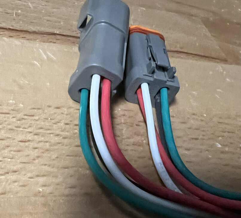 E003 Type 14 AWG Assembled Deutsch 4 Pin waterproof connector 6″ wire