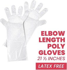 21 1/2″ Elbow Length Poly Glove, Box of 100