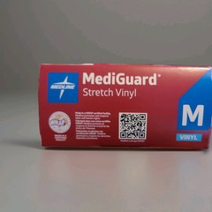 Medline MediGuard Stretch Vinyl Powder-Free Synthetic Gloves – Medium 100 Count