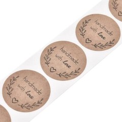 Handmade with love labels stickers 500 ea per roll Great for Ebay Orders