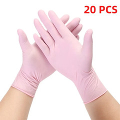 20/50/100PCS Pink Nitrile Gloves Disposable Latex Gloves Powder Free for Househo