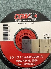 8″ X 1″ X 1-1/4″ WITH BUSHINGS 80I GREEN BENCH WHEEL SILICON CARBIDE CGW 38517
