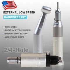 NSK Style Dental Low Speed Handpiece Straight/Contra Angle/Air Motor Kit 2/4Hole
