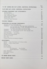 Leblond 12″, 14″ 16″ 16/38 20″, Lathe, 125 Pg, Instruction and Parts Manual COPY