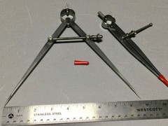 2 — L. S. Starrett Round Leg Compass Dividers over 6” and 8”
