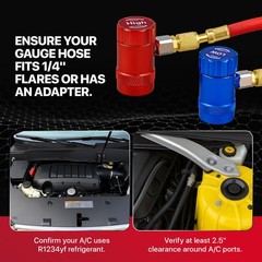 R1234yf Quick Coupler & Can Tap Kit for Car AC Repair SelfSealing Tools