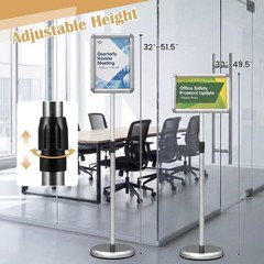 2PCS Sign Holder Stand 8.5 x 11 Inch w/Snap-Open Frame & 360° Rotation for Malls