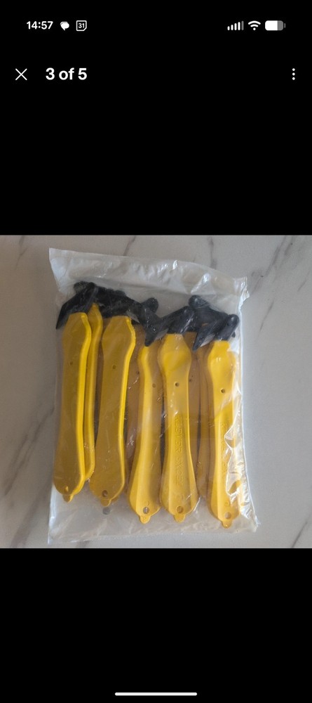 10 Klever Excel Fastenal 7″ Yellow Hook Style Safety Cutter Box Tape KCJ-4-30Y