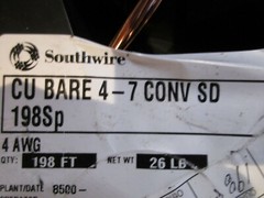 Southwire 15-Ft Stranded Soft Drawn Copper Bare Wire 4 AWG Ground