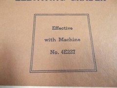 CAT CATERPILLAR NO. 48 ELEVATING GRADER PARTS MANUAL BOOK S/N 4E227-UP