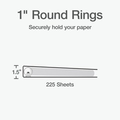 Oxford Mini View Binders, 1″ Round Rings, Small Binders for 1 Inch, Blue