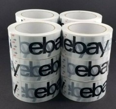 Black Logo eBay Branded Packaging Tape, 2″ x 75 yds, 2.5 Mill Thick, Lot of 12