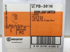 BRIDGEPORT PB-301N Door Light Switch, 120VAC, N/O & N/C