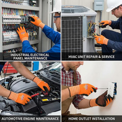 Electrical Insulated Gloves Touchscreen, 500V High Voltage Resistance