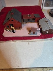 VINTAGE REVEL BARN GROUP COWS, GOAT,BARN ,RABBIT HUTCH ,SHED & OUT BUILDING