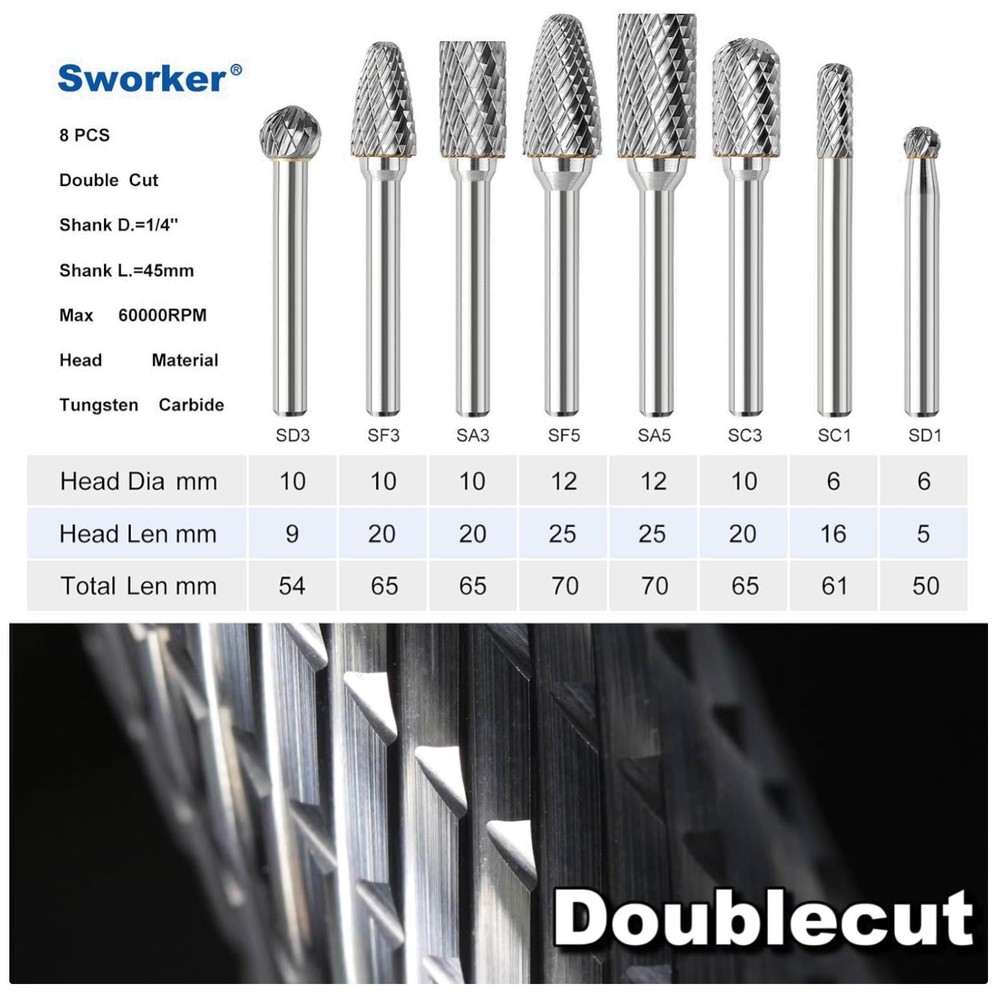 Carbide Burr Set – Metal Wood Steel Stone Deburring Cutting