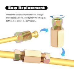 24PCS 3/16 Brake Line Fittings Kit with Thread 3/8″24,16PCS 3/16 Brake Line U…